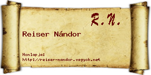 Reiser Nándor névjegykártya